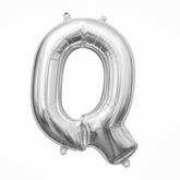 Silver Foil Letter Balloon "Q" - Air Filled